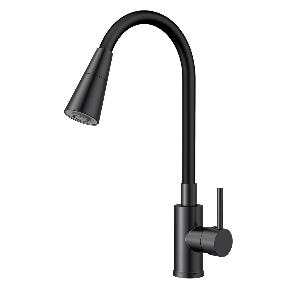 Смеситель для кухни с гибким изливом ESKO Kitchen K47BB, черный арт. 171729