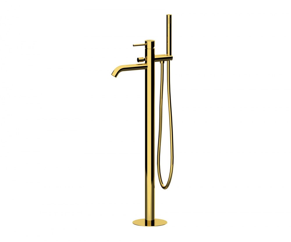 REMER X STYLE Однорычажный напольный смеситель для ванны, shiny gold арт. 38444