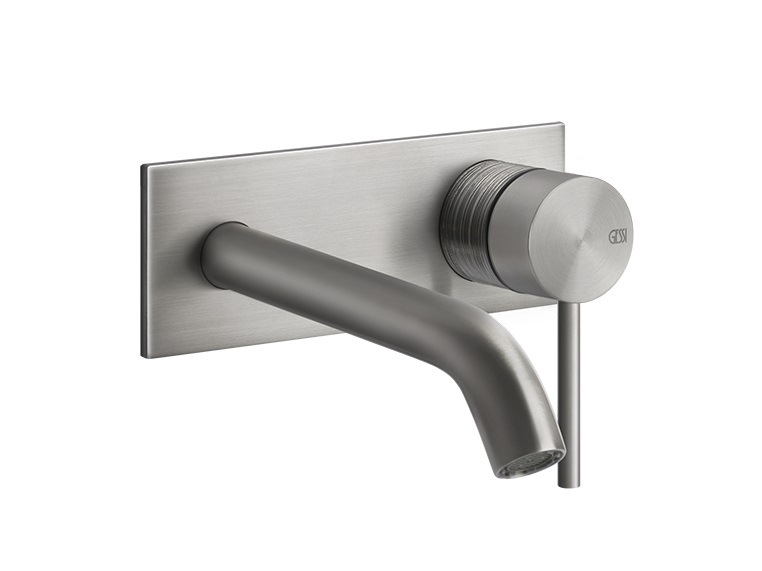 GESSI TRAME Внешние части для однорычажного смесителя с изливом, без ДК, Steel Brushed арт. 34649