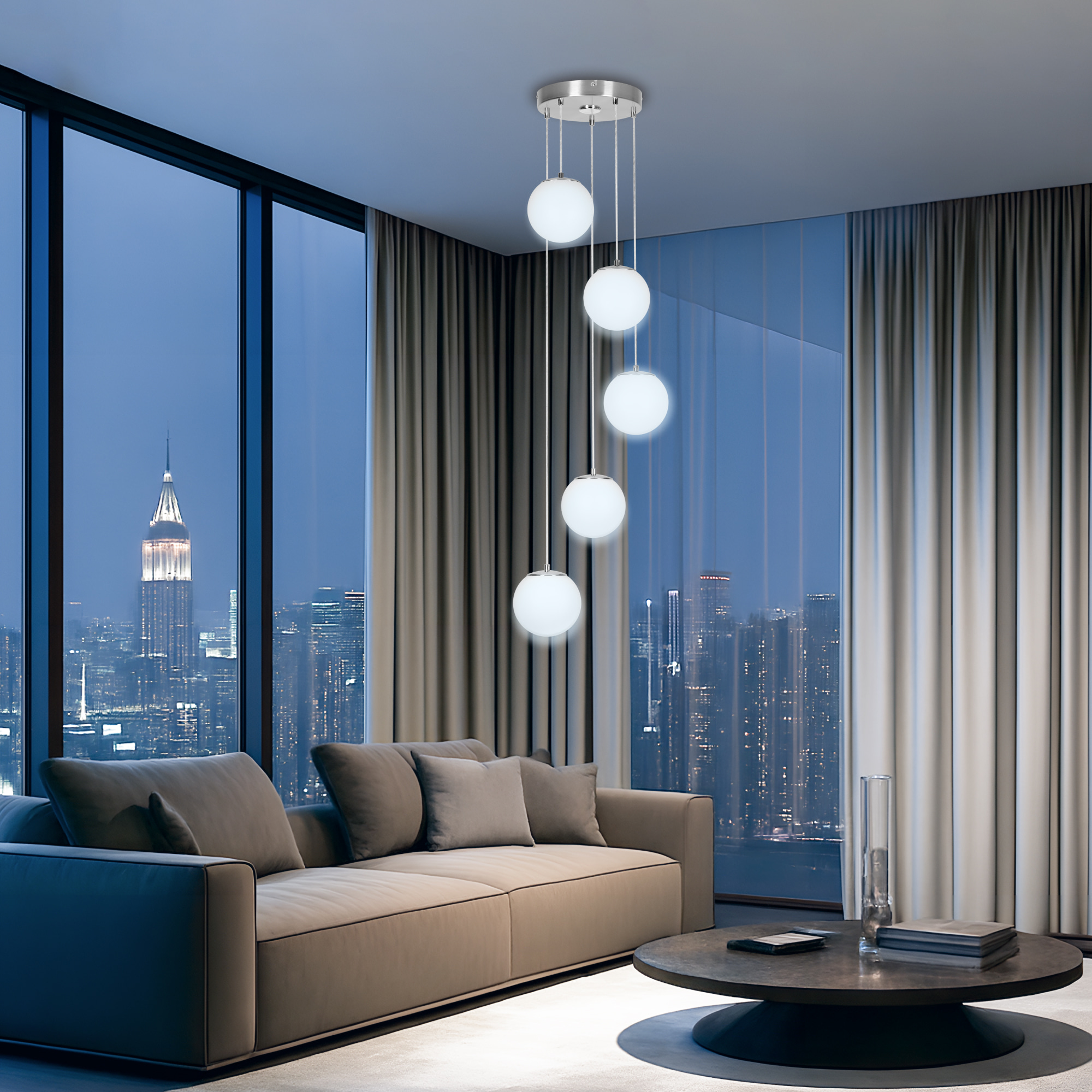 Citilux Адам Смарт CL228A051 RGB LED Умная каскадная люстра Матовый Хром арт. 88974
