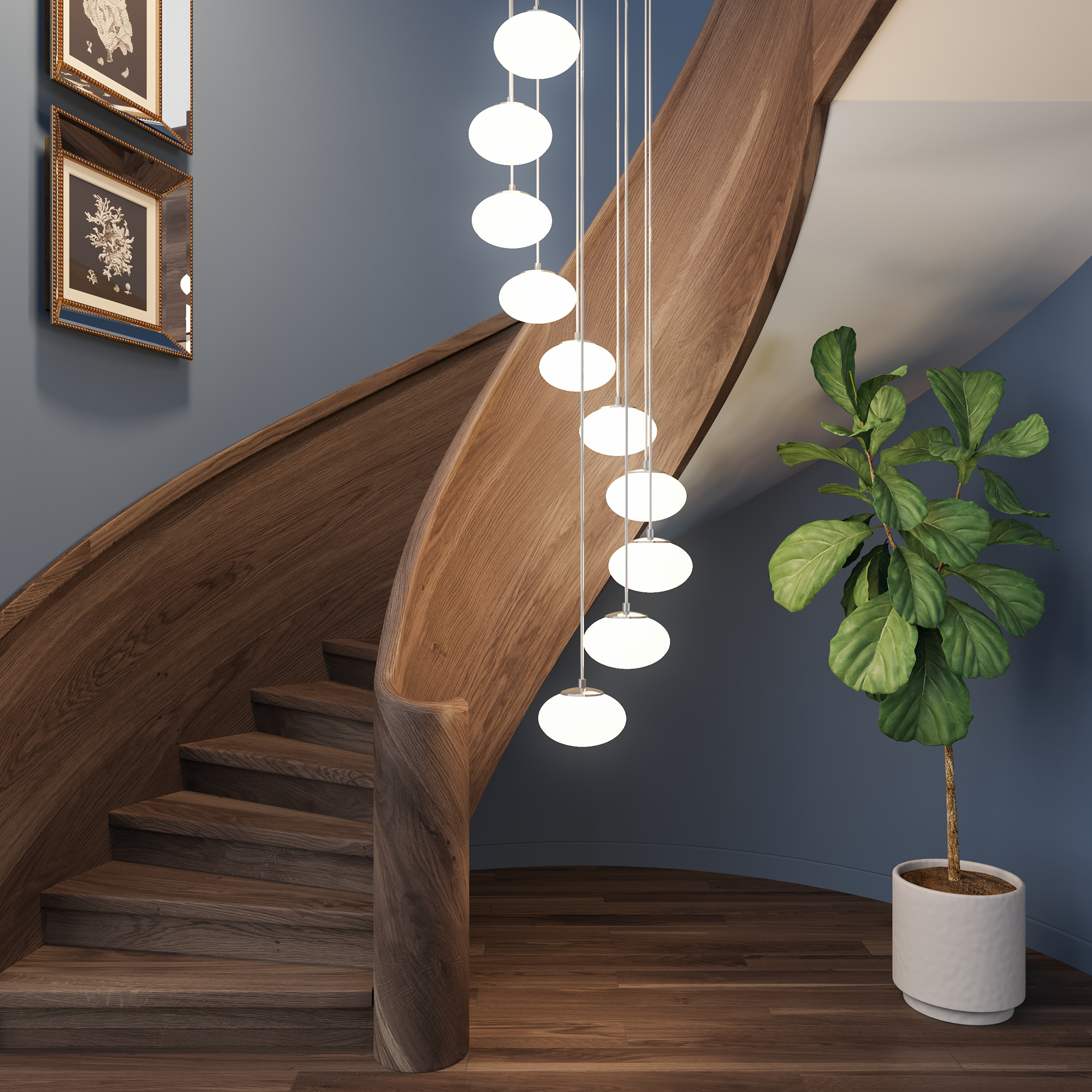 Citilux ATMAN SMART CL226A091 LED RGB Умная подвесная люстра Матовый Хром арт. 89431