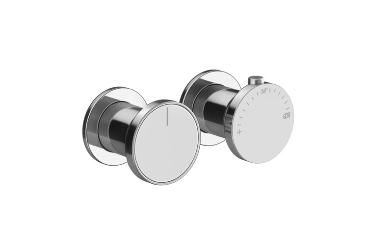 GESSI ORIGINI Внешние части термостатического смесителя на 3 позиции, Chrome арт. 38647