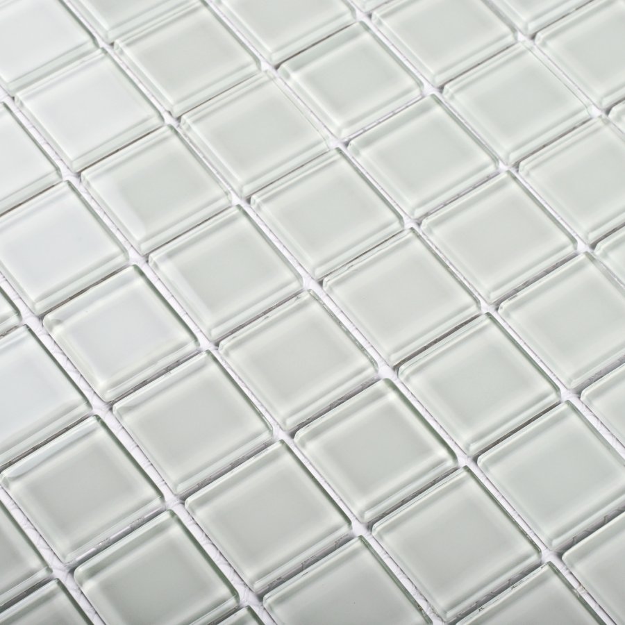 Плитка декоративная стеклянная White glass/Белое стекло 4*25*25 300*300 арт. 90639