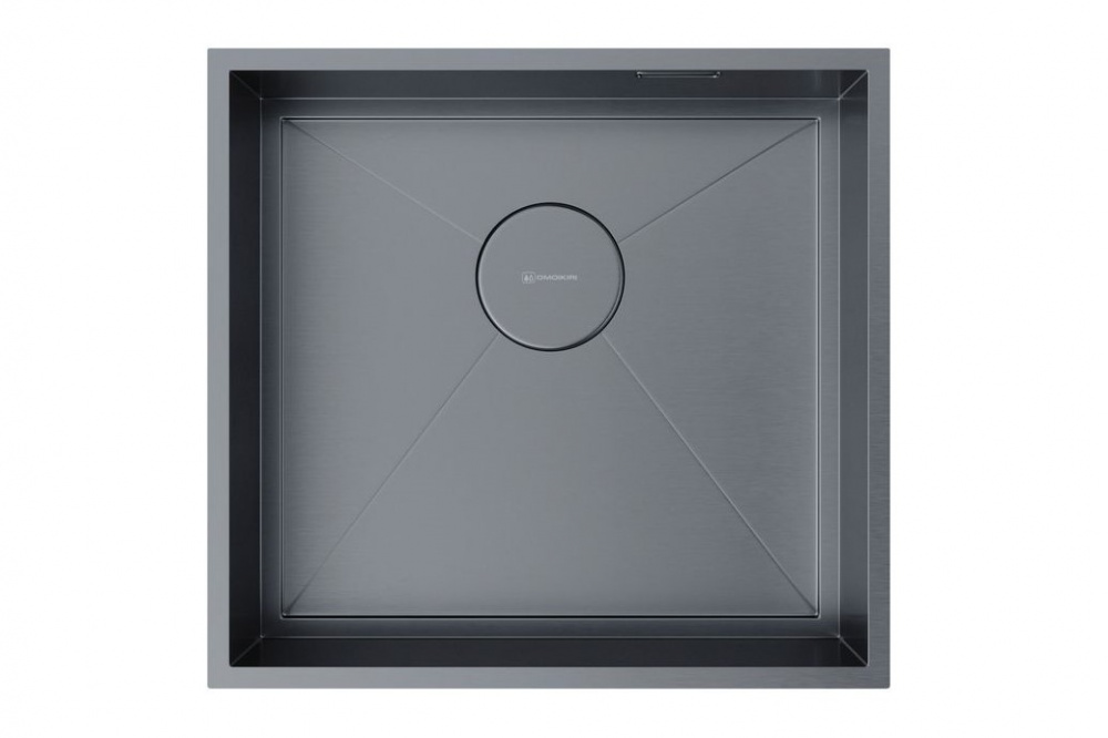 OMOIKIRI KASEN 48-26-INT Мойка интегрированная, 480х450 мм, база 60 см, GM 008.вороненая сталь арт. 40390