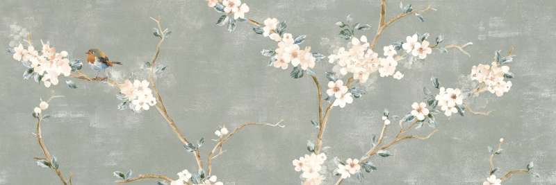 RA1N Mixed Verde Decoro Fiori di Pesco A Rett. 40x120 арт. 51572