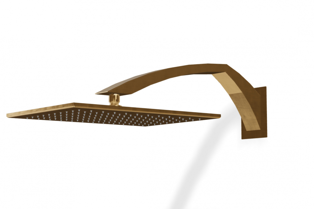 TREEMME ARCHE Верхний душ анти-налет 260х360 мм с кронштейном, DZ Brushed gold арт. 39646