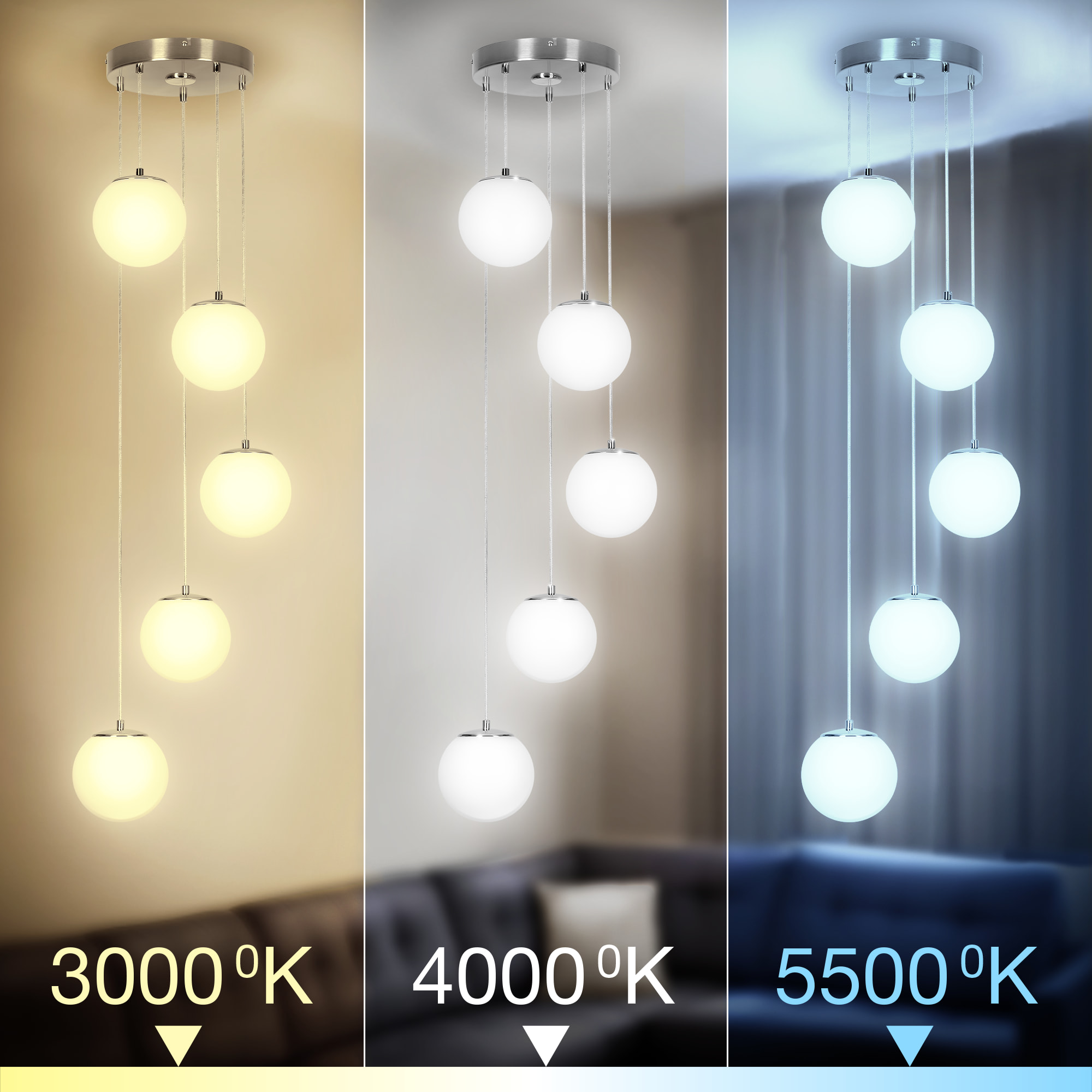 Citilux Адам Смарт CL228A051 RGB LED Умная каскадная люстра Матовый Хром арт. 88974