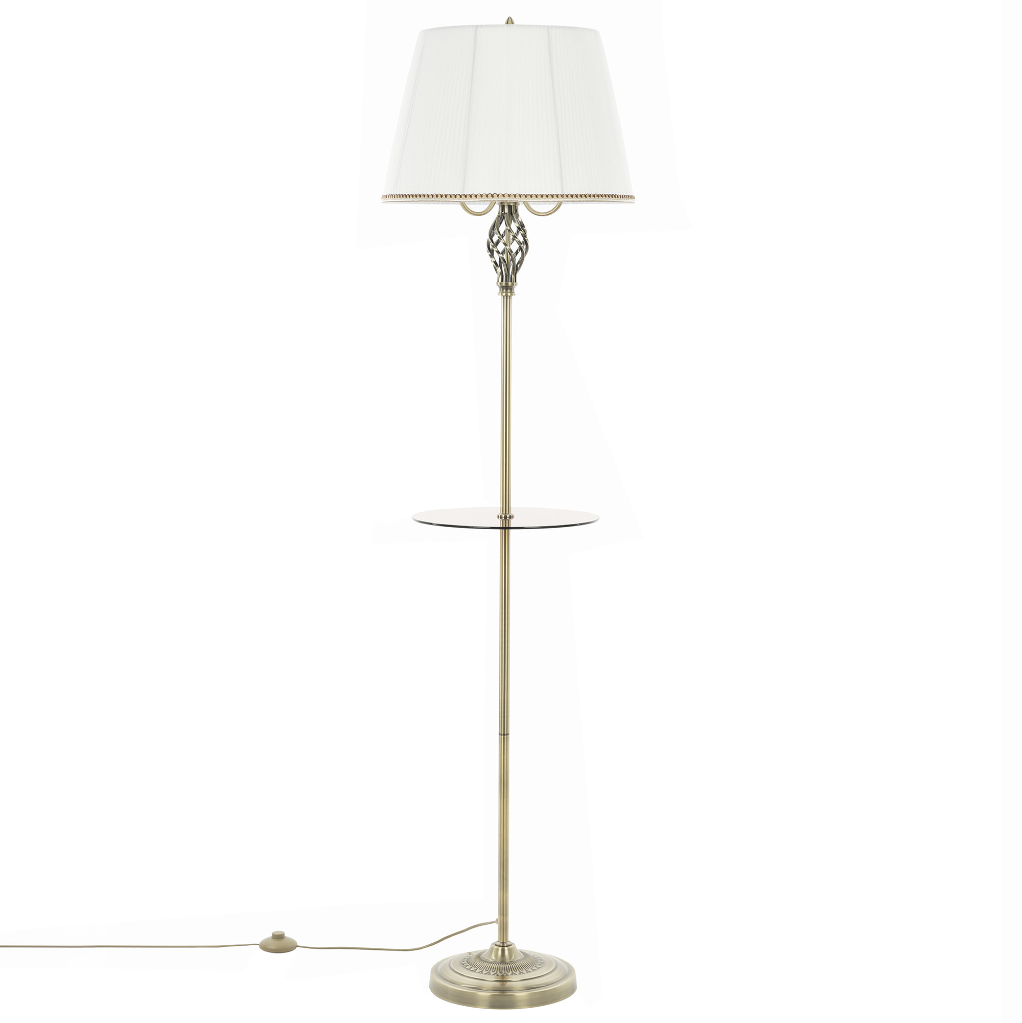 Citilux Вена CL402930T Торшер бронза со столиком и белым абажуром арт. 89043