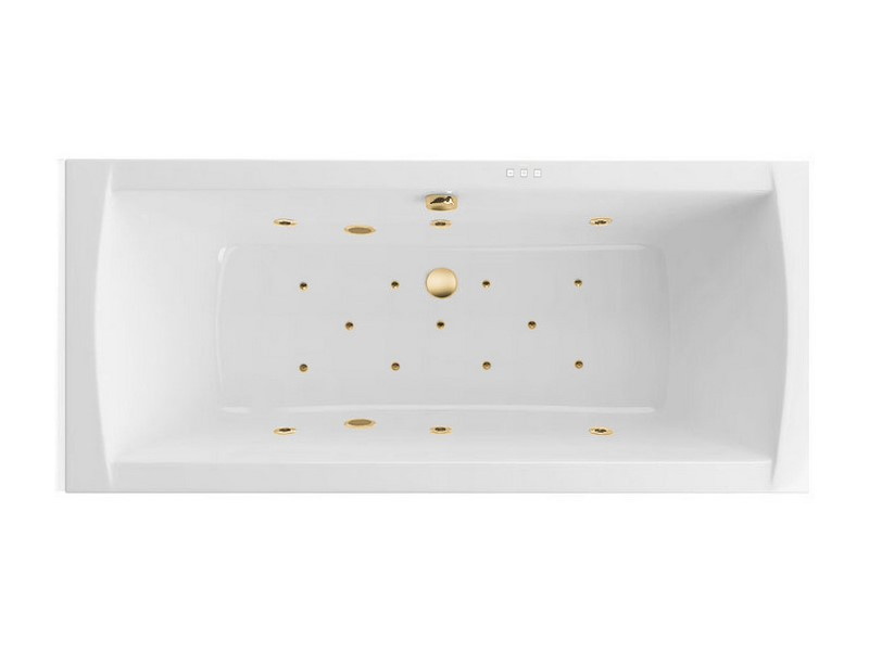 EXCELLENT Heaven Aquaria Lux Slim Ванна акриловая гидромассаж"RELAX", 180x80 мм, Белый глянец/золото арт. 32395