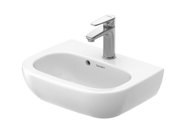 DURAVIT D-CODE Раковина подвесная с переливом, c отверстием под смеситель, 450x340 мм, белый арт. 36603
