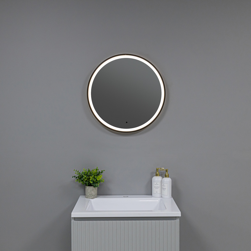 Зеркало Silver Mirrors Делуна/Deluna D600 TX (алюм. профиль, цвет черный, бесконтактный сенсор) арт. 179165