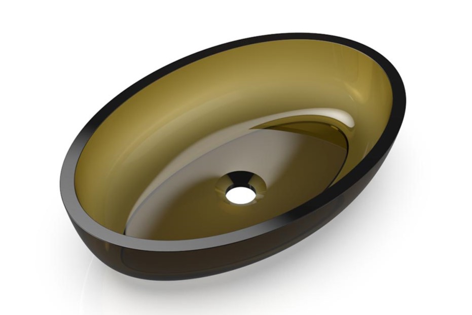 KNIEF OVAL Shape Раковина накладная 550x370x130 мм без перелива, без отверстия, хром/30 Pyrit арт. 36902