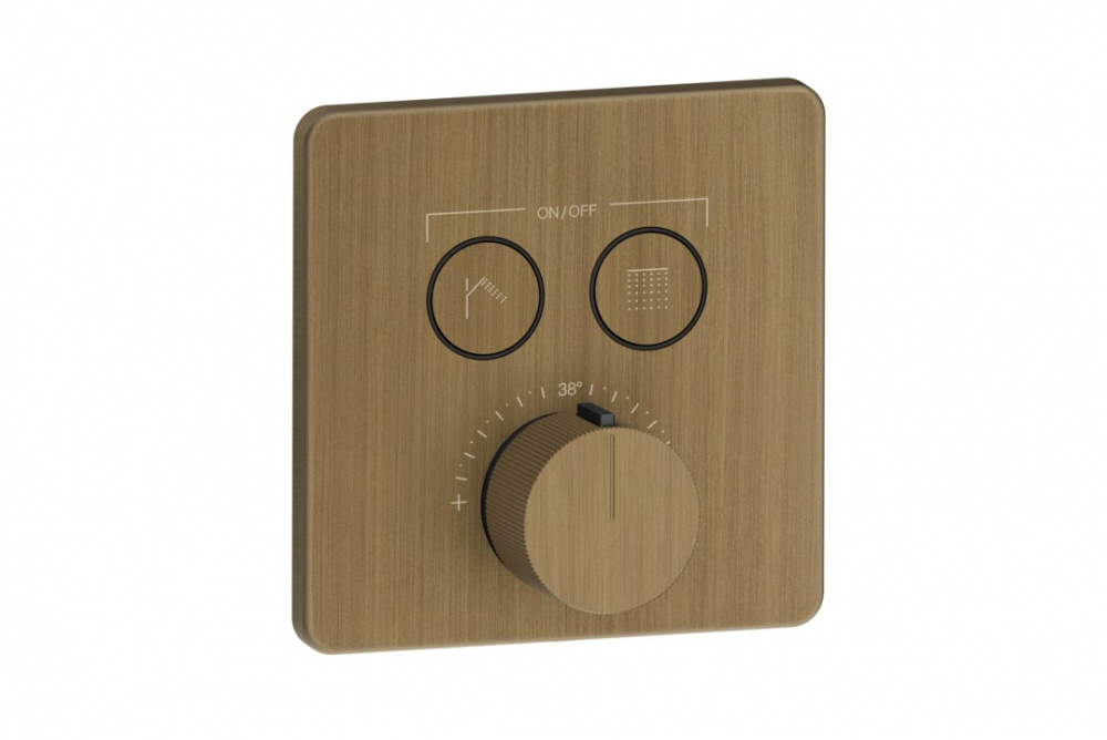 GESSI HI-FI COMFORT Внешняя часть термостата 2 режима, с кнопками вкл/выкл, Antique Brass арт. 39177