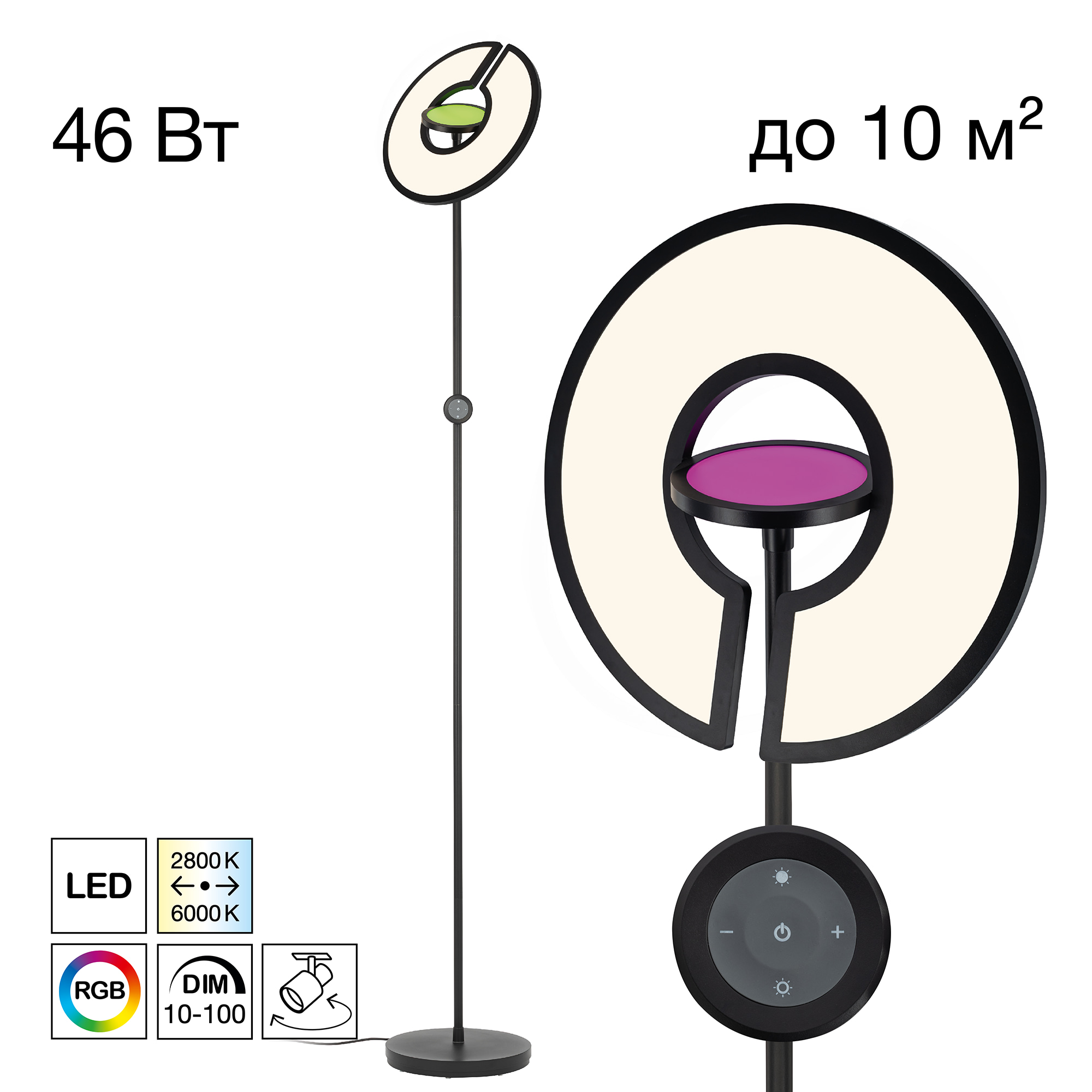Citilux LOONG CL810031 LED RGB Торшер с пультом Чёрный арт. 89737