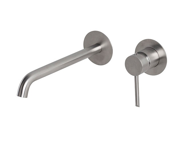 NOKEN ROUND INOX Внешняя часть смесителя для раковины из стены, 230 мм, браш. нержавеющая сталь арт. 34742