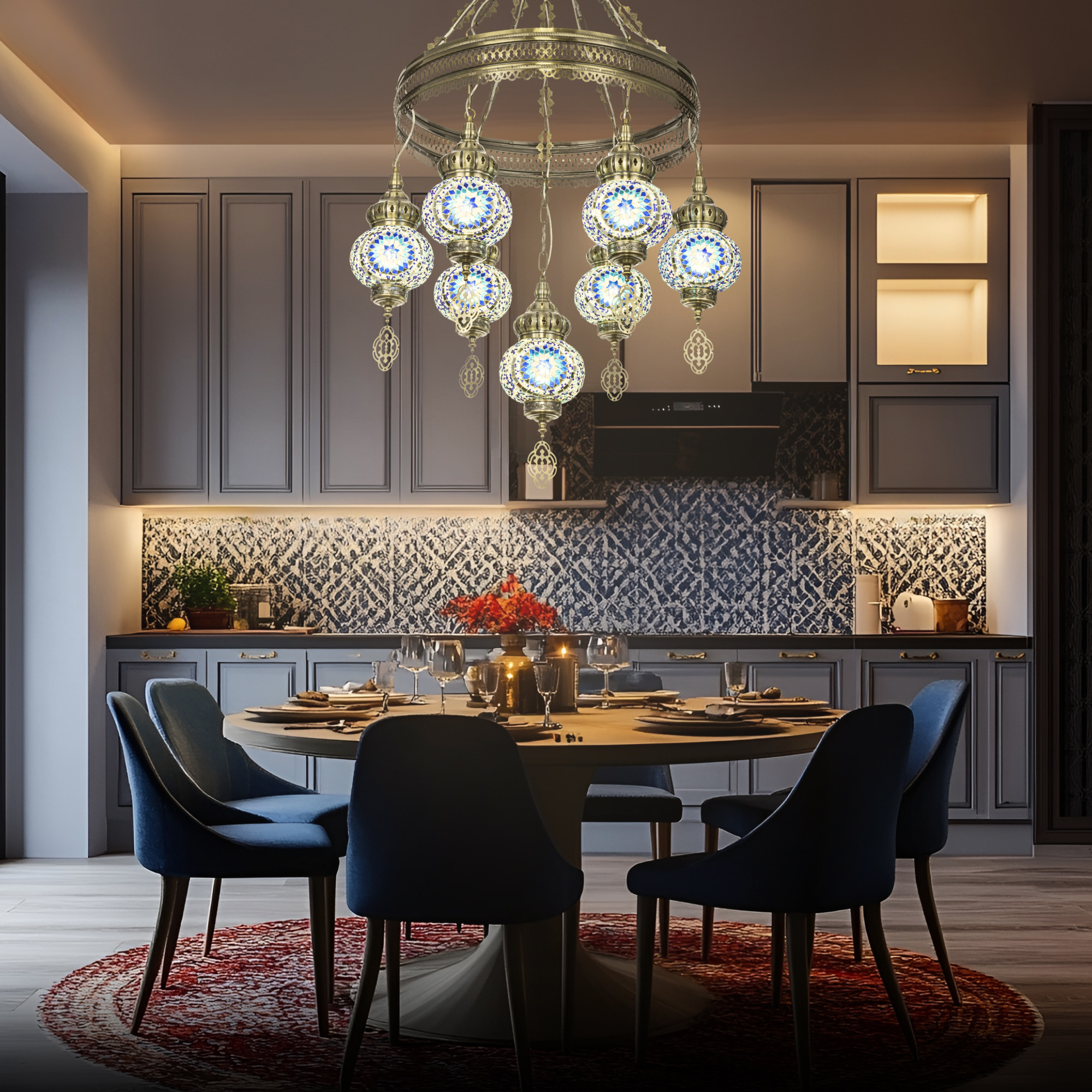 Citilux Каир CL419166 Люстра подвесная Мозаика Синяя арт. 89511