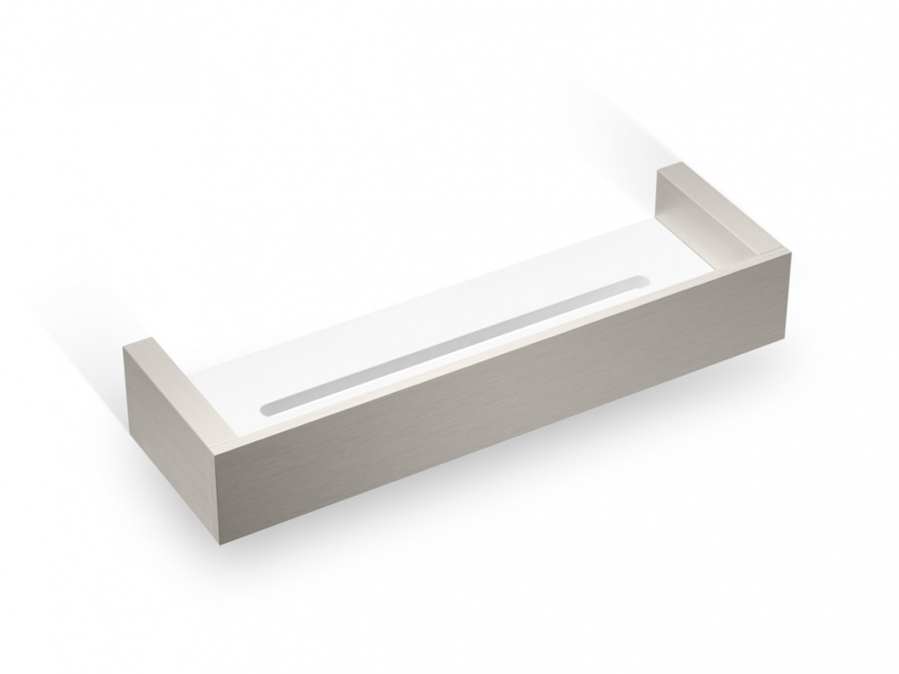 DW BK DA30 Полка для душа, 5x30x9 см, Хром/Акриловое стекло белое арт. 30556