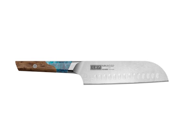 OMOIKIRI Damascus Kuon Нож сантоку, 178 мм, сталь AUS-10 c обкладками из 66 слоев/дерево арт. 40505