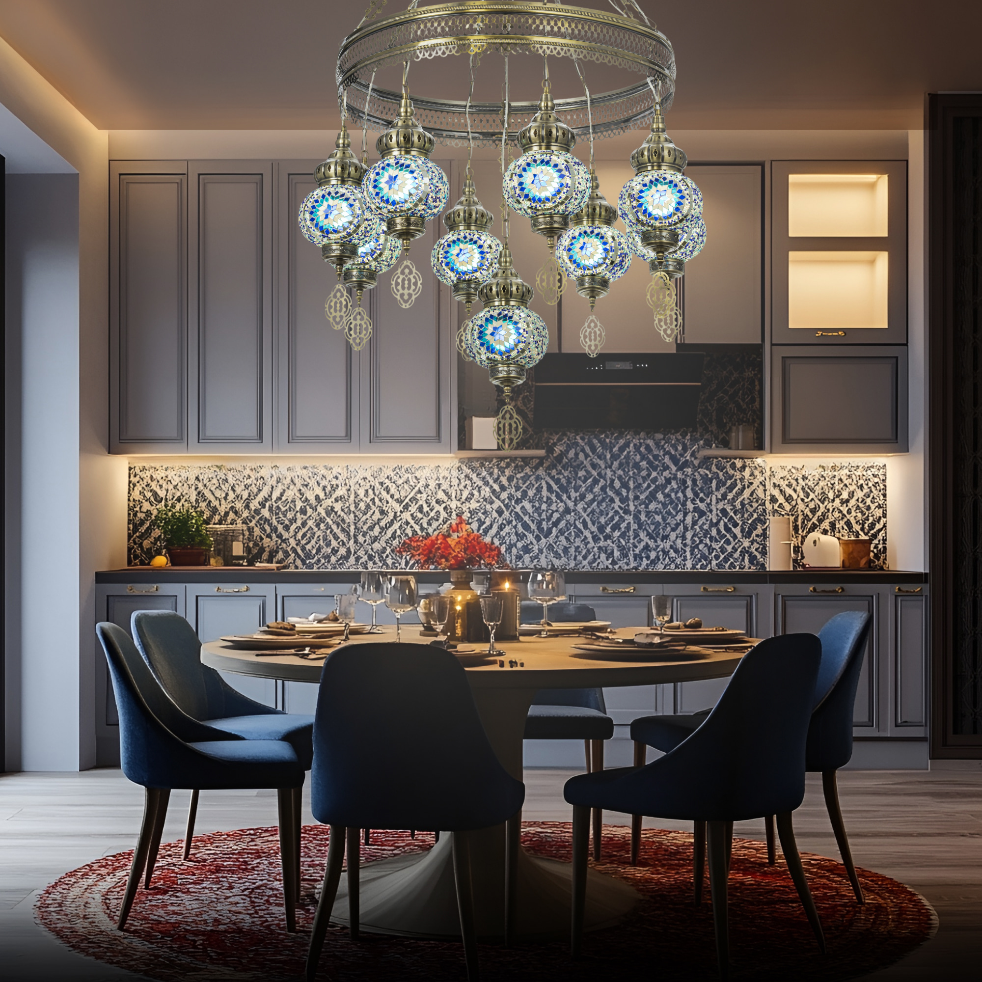 Citilux Каир CL419186 Люстра подвесная Мозаика Синяя арт. 89515