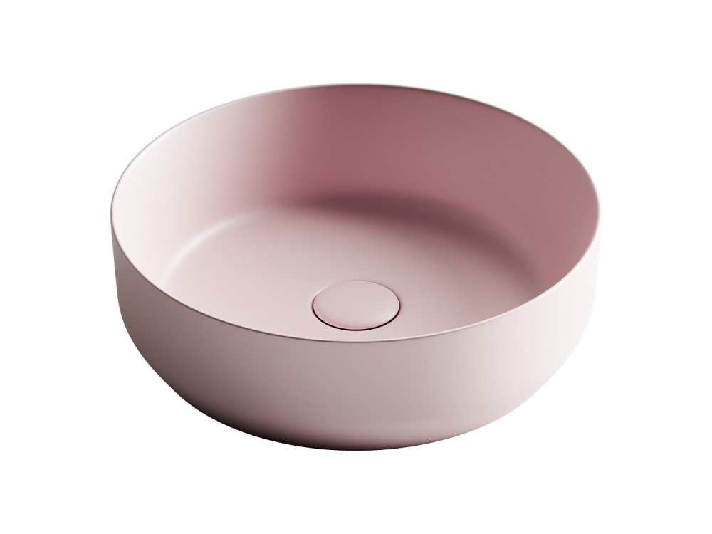CERAMICANOVA Element Раковина накладная круглая 390х390хH120 мм, розовый матовый арт. 77398