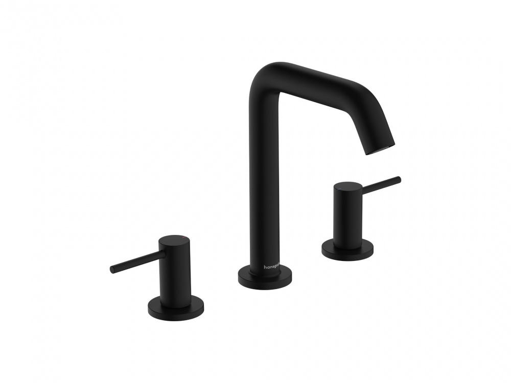 HANSGROHE TECTURIS S Смеситель для раковины 150 на 3 отверстия, с ДК push-open, Matt Black арт. 35319