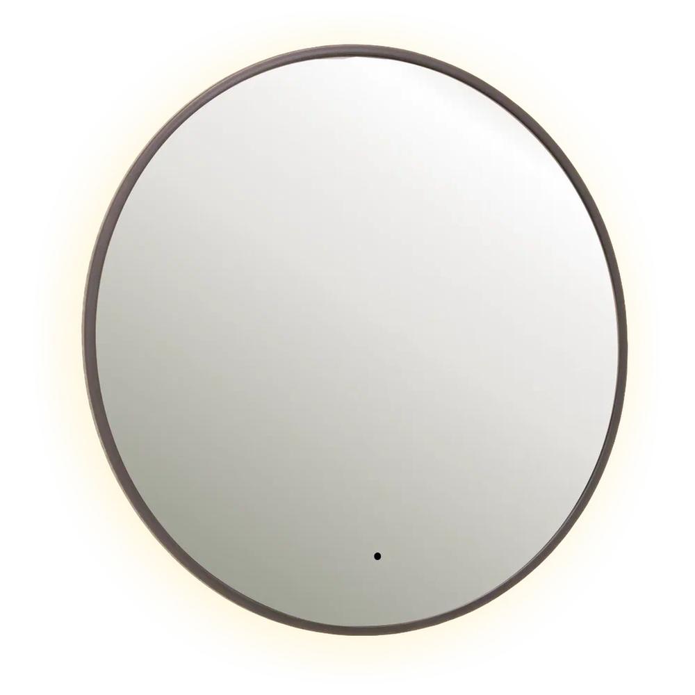 Зеркало Dreja SHINE 80х80 см, метал. рама, графит, беск. сенсор,  LED-подсветка, диммер арт. 179197