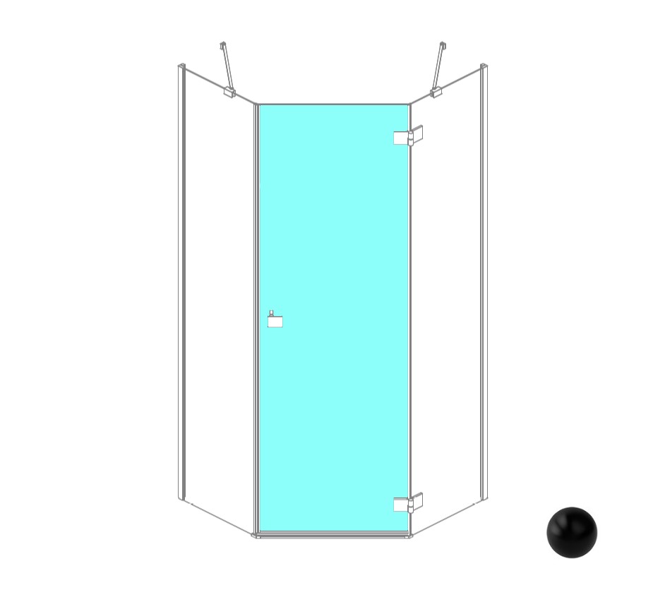 RADAWAY Essenza PTJ door R Дверь к боковым стенкам, 600хH2000 мм, черный/прозрачное арт. 32783