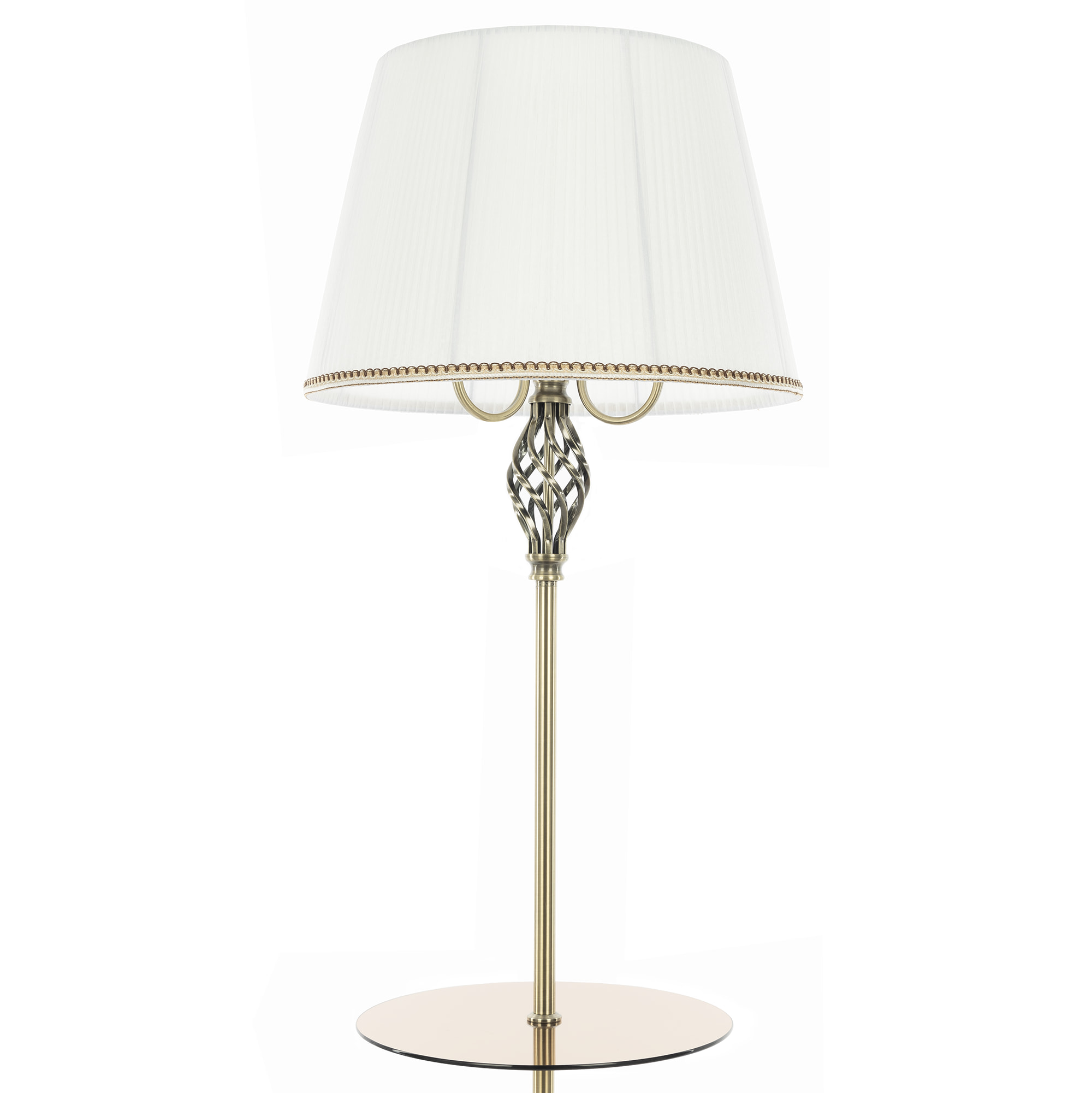 Citilux Вена CL402930T Торшер бронза со столиком и белым абажуром арт. 89043