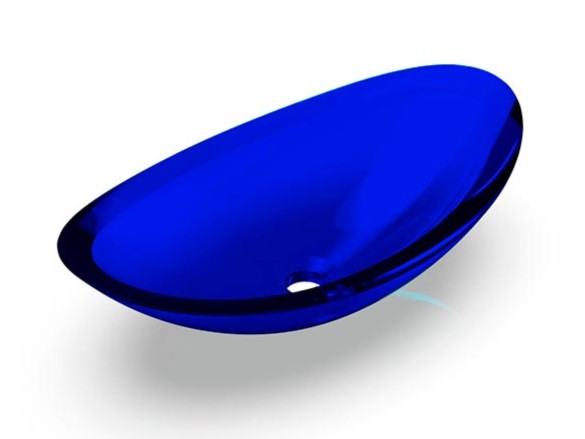 KNIEF CHARM SHAPE Раковина накладная 581x331x169 мм без перелива, без отверстия, хром/Marine blue арт. 36961