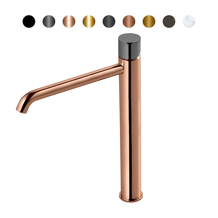 NOKEN ROUND CUSTOM Смеситель для раковины высокий H306 мм, 3/8”, 5 л/мин, без ДК, медь/colors. арт. 35770