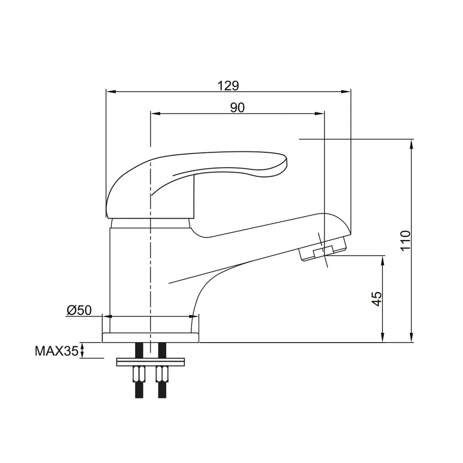 Смеситель для раковины OLISAN PROFI PF1500, хром арт. 163271