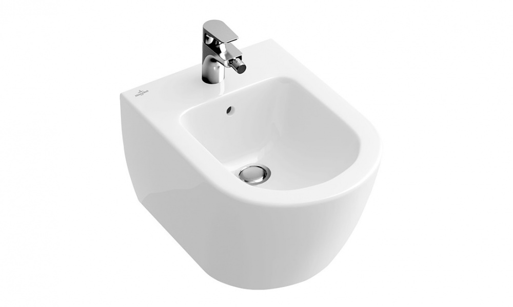 VB SUBWAY Биде подвесное 370x565 мм, 1 отв, альпийский белый CeramicPlus арт. 36227
