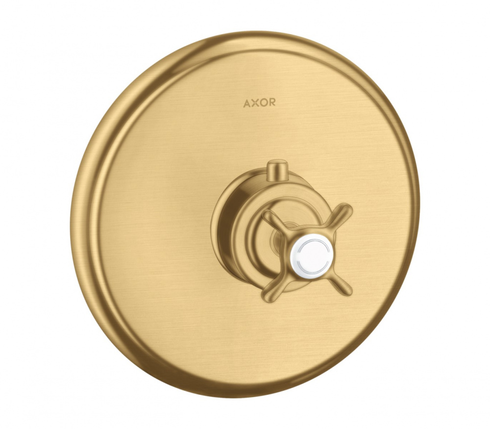 AXOR MONTREUX Термостат, скрытого монтажа, с крестообразной рукояткой, Brushed Gold Optic арт. 38116