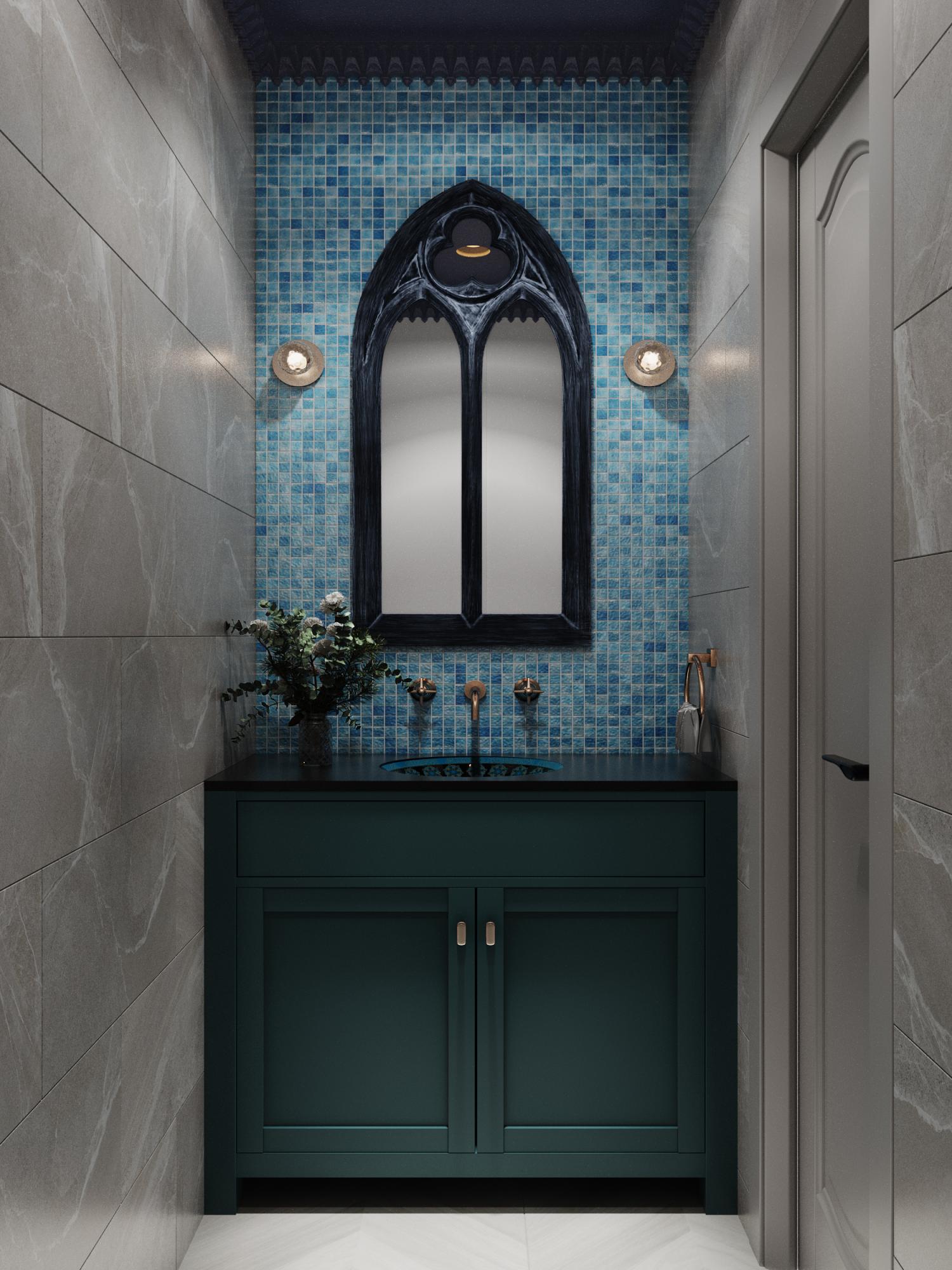 Плитка декоративная стеклянная Atlantis Blue Art/Атлантика живописно-синий 4*24*24  315*315 арт. 90366