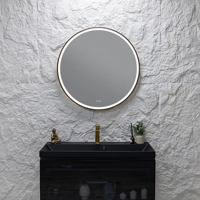 Зеркало Silver Mirrors Делуна/Deluna D800 2.2 (TX, алюм. профиль, цвет черный, подогрев, сенсорный выключатель) арт. 179177