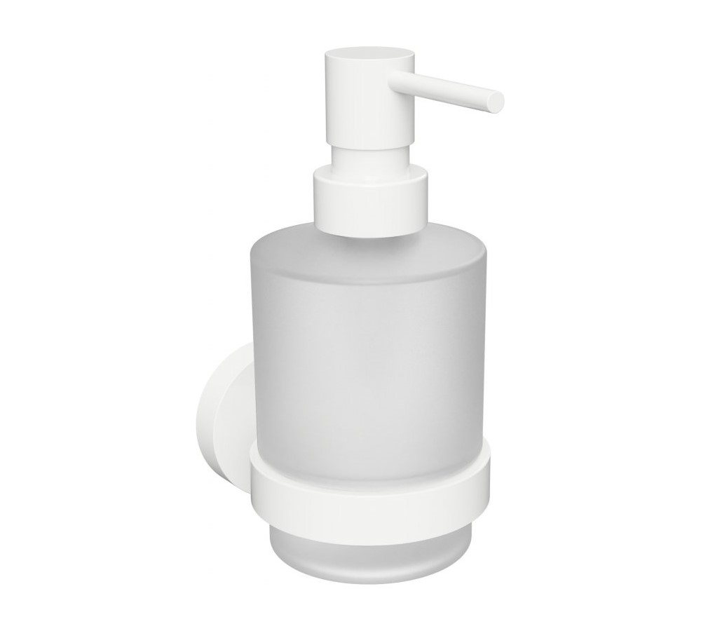 BEMETA WHITE Дозатор для жидкого мыла настенный, 75x145x100 мм, 200 мл, стекло/белый арт. 30473