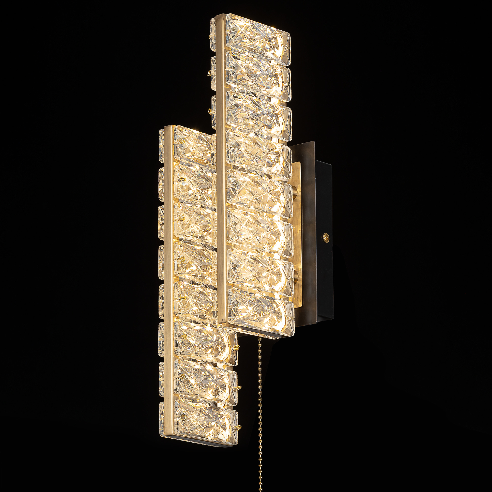 Citilux PALANT CL325422 LED Бра хрустальное с выключателем Чёрный+Бронза арт. 89627