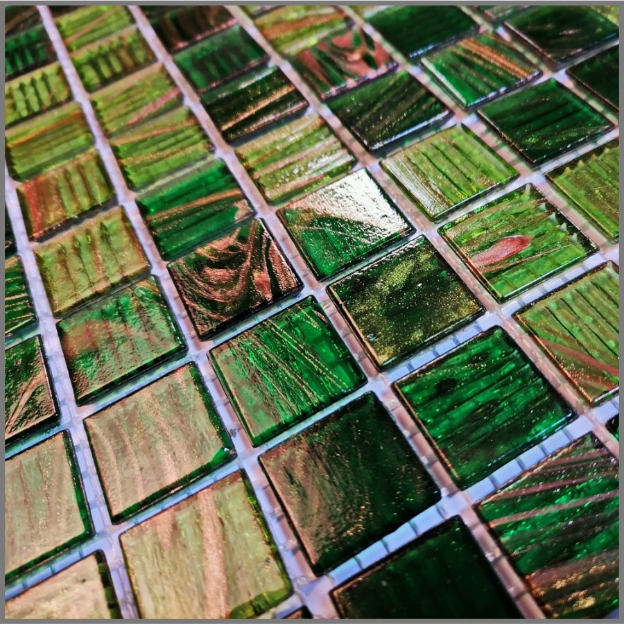 Плитка декоративная стеклянная Verde/Свежая зелень 4*20*20 327*327 арт. 90676
