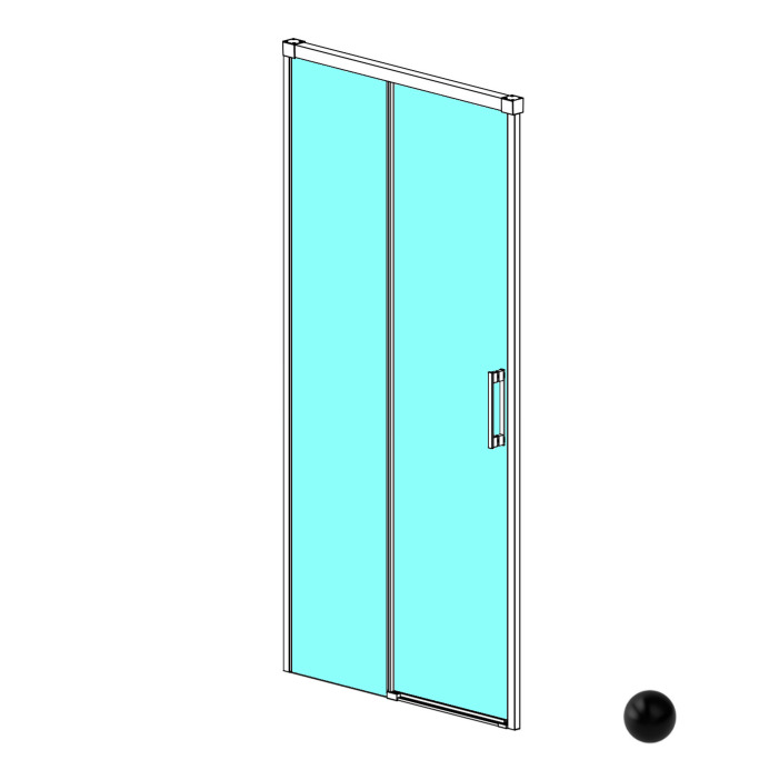 RADAWAY Idea Black DWJ 160 L Дверь в нишу раздвижная, 1587-1612xH2005 мм, черный/прозрачный арт. 32663