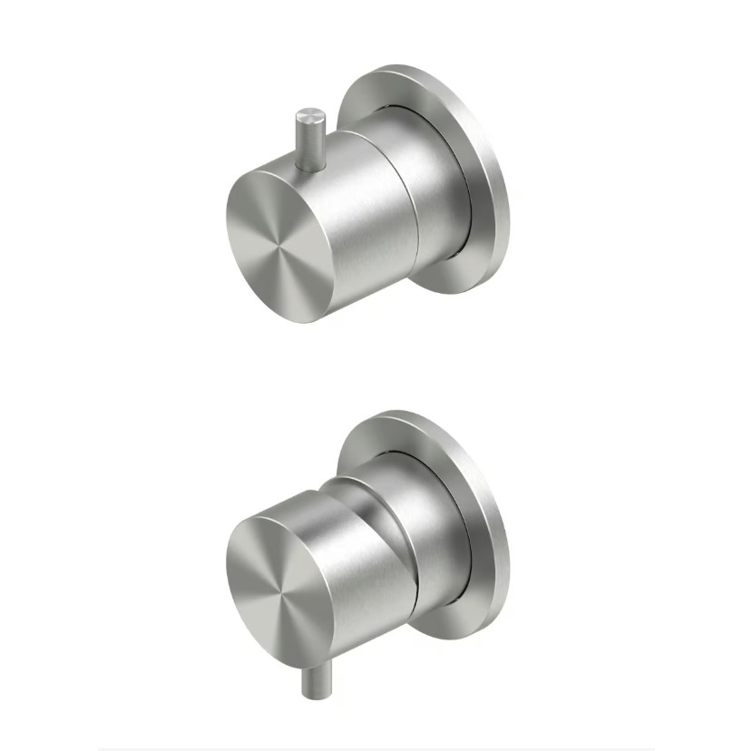 QUADRO DESIGN SOURCE Смеситель для душа с переключателем на 2 потр, AISI316L Brushed Stainless Steel арт. 40013