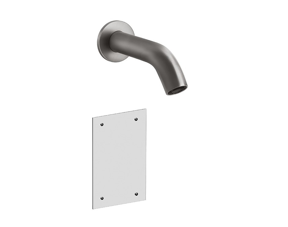 GESSI FLESSA Внешняя часть сенсорного излива из стены, 6V, вылет 146 мм, Steel Brushed арт. 34699
