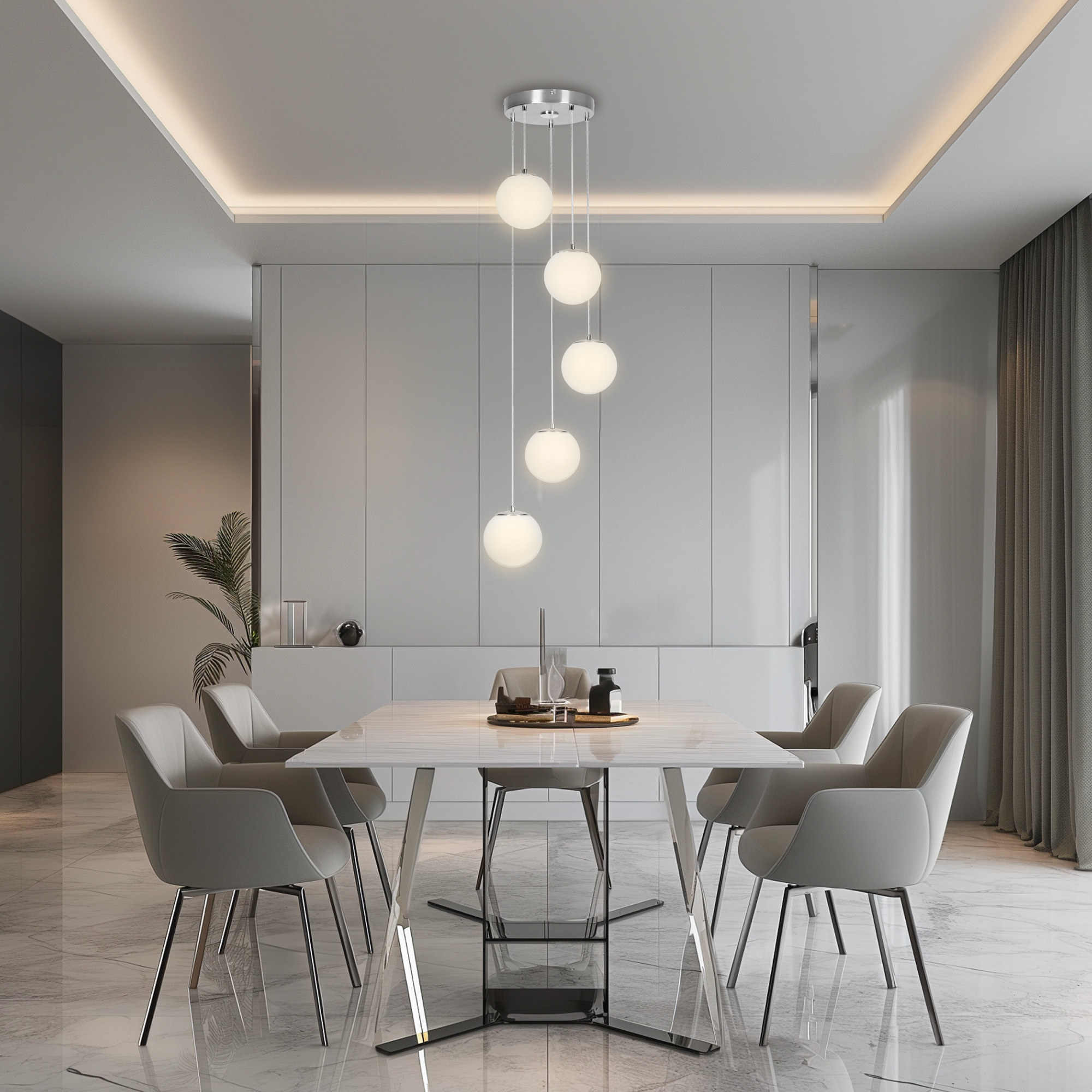 Citilux Адам Смарт CL228A051 RGB LED Умная каскадная люстра Матовый Хром арт. 88974