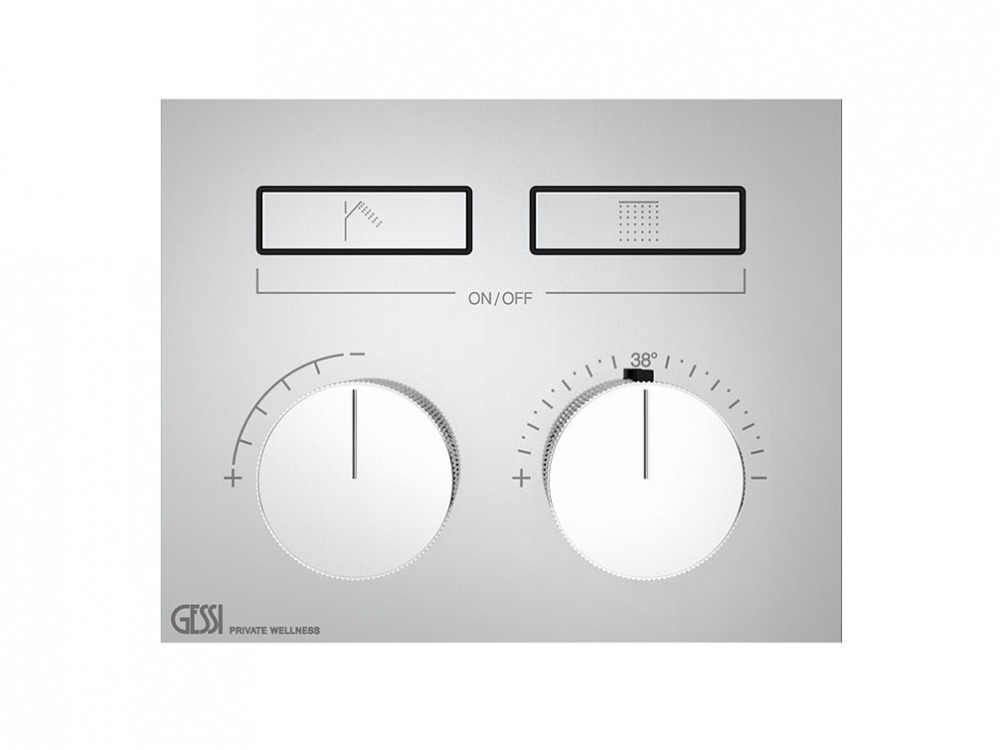 GESSI HI-FI COMPACT Внешняя часть термостата 2 режима, с кнопками вкл/выкл, Chrome арт. 37999