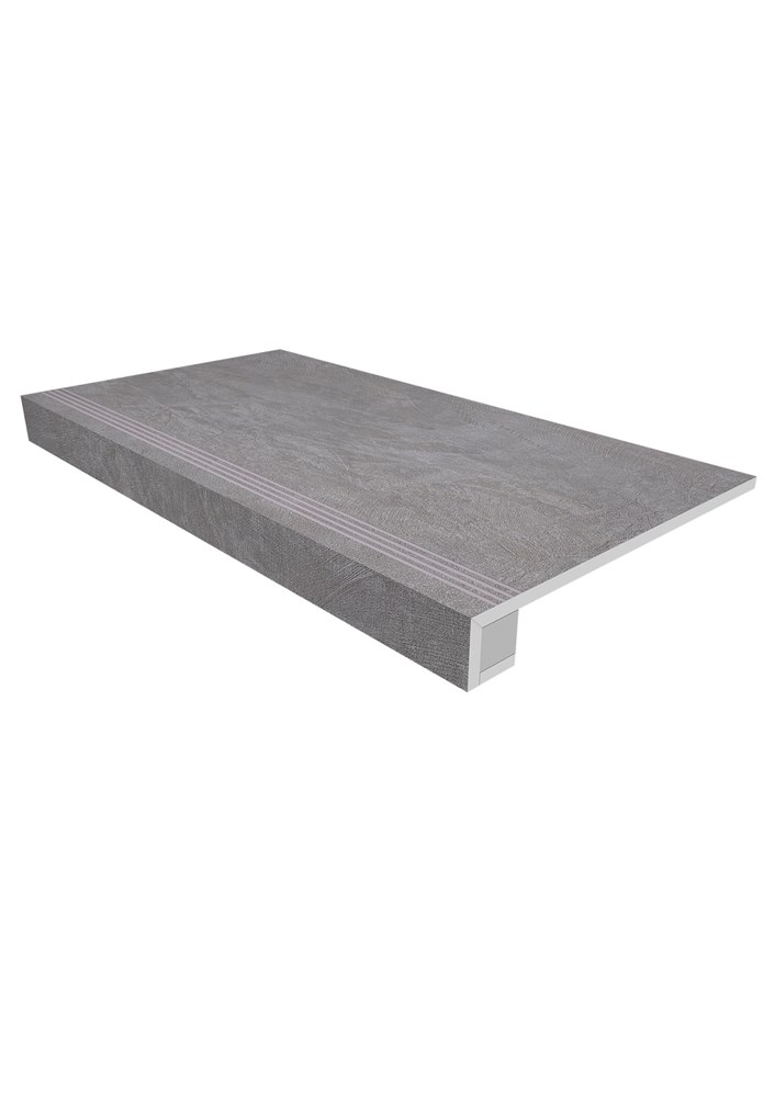 Комплект (Ступень SR01 (33x120) непол. (прямоугол. бортик) с насечками + Подступенок (14,5x120)) арт. 114951