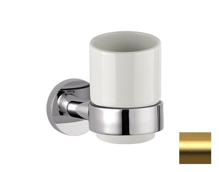 REMER GUEST Стакан для зубных принадлежностей, подвесной, BG brushed gold/white арт. 30923