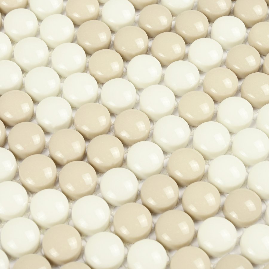 Плитка декоративная стеклянная Pixel cream/Пиксель кремовый d12*6 325*318 арт. 90630