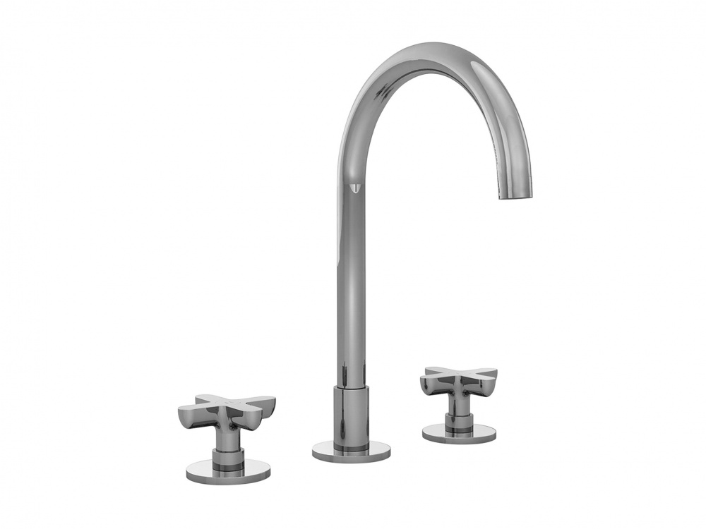FANTINI ICONA CLASSIC Смеситель для раковины на 3 отверстия, вылет 16 см, Nickel PVD арт. 34629