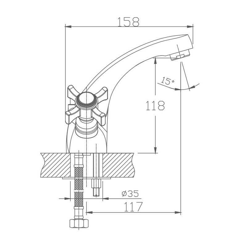 Смеситель для раковины Haiba HB1024, хром арт. 162335