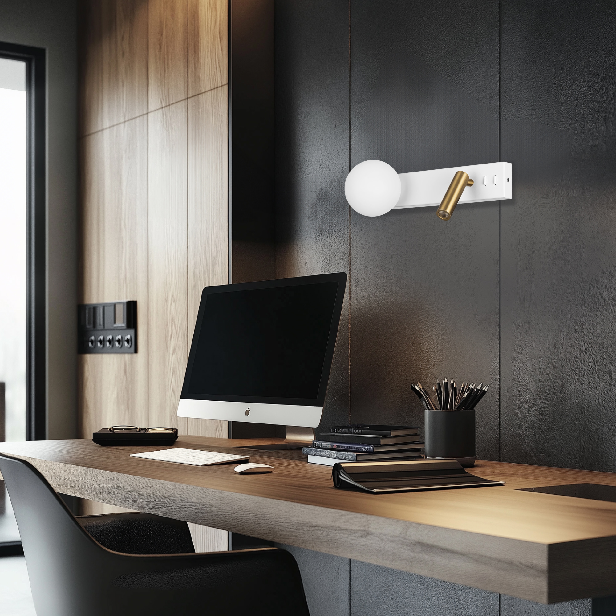 Citilux Декарт CL704450 LED Светильник с выключателем Белый+Бронза арт. 89376