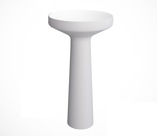 ANTL Раковина напольная из материала Flumood со сливом в пол H85xØ50 см, с ДК, Flumood Bianco арт. 36322